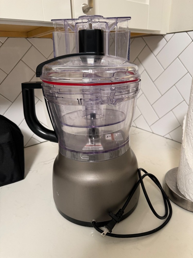 KitchenAid Food Processor, gray, all attachments included