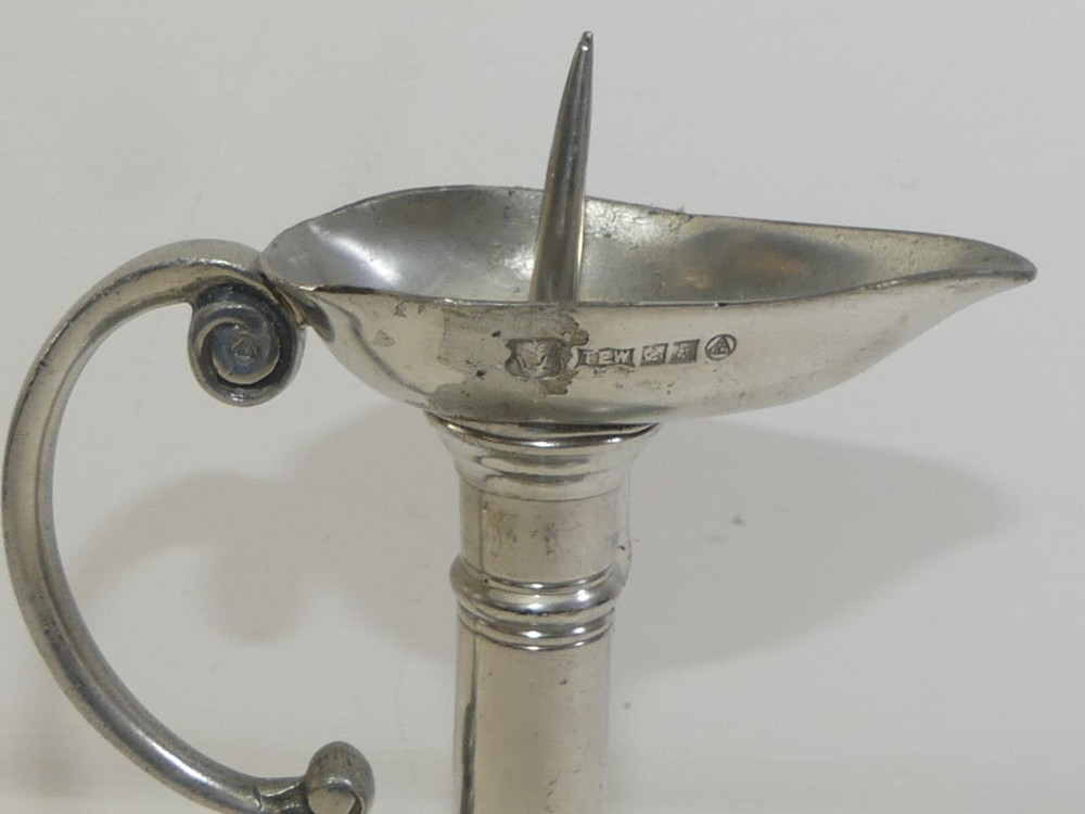 (ref288CU) Large antique silver plated chamber stick