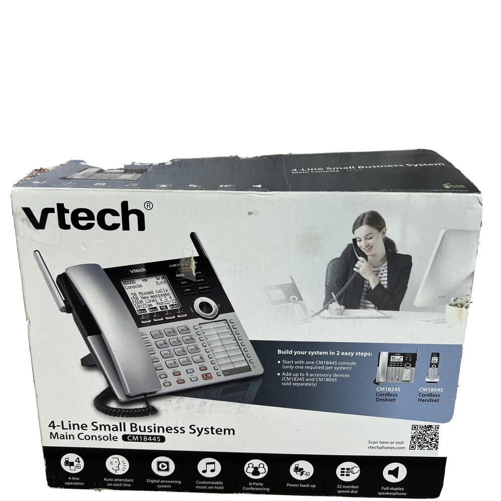 VTech CM18445 4-Line Small Business System Main Console with Answering System