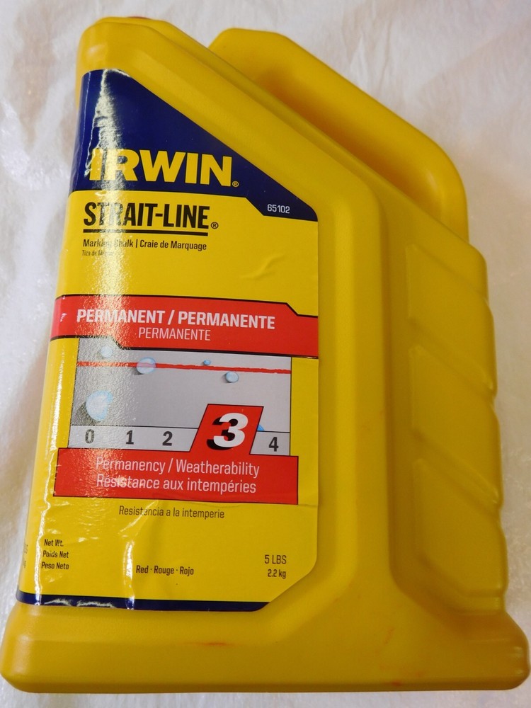 IRWIN STRAIT-LINE Marking Chalk, Permanent Staining, Crimson Red, 5 Lbs 65102