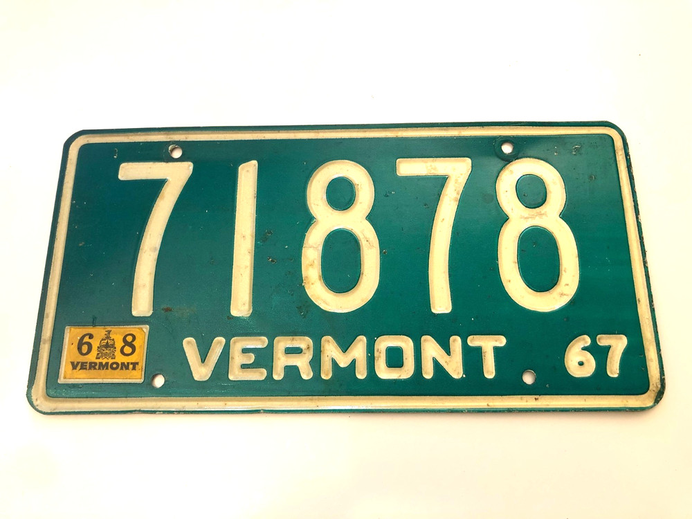 1967 Vermont  License Plate