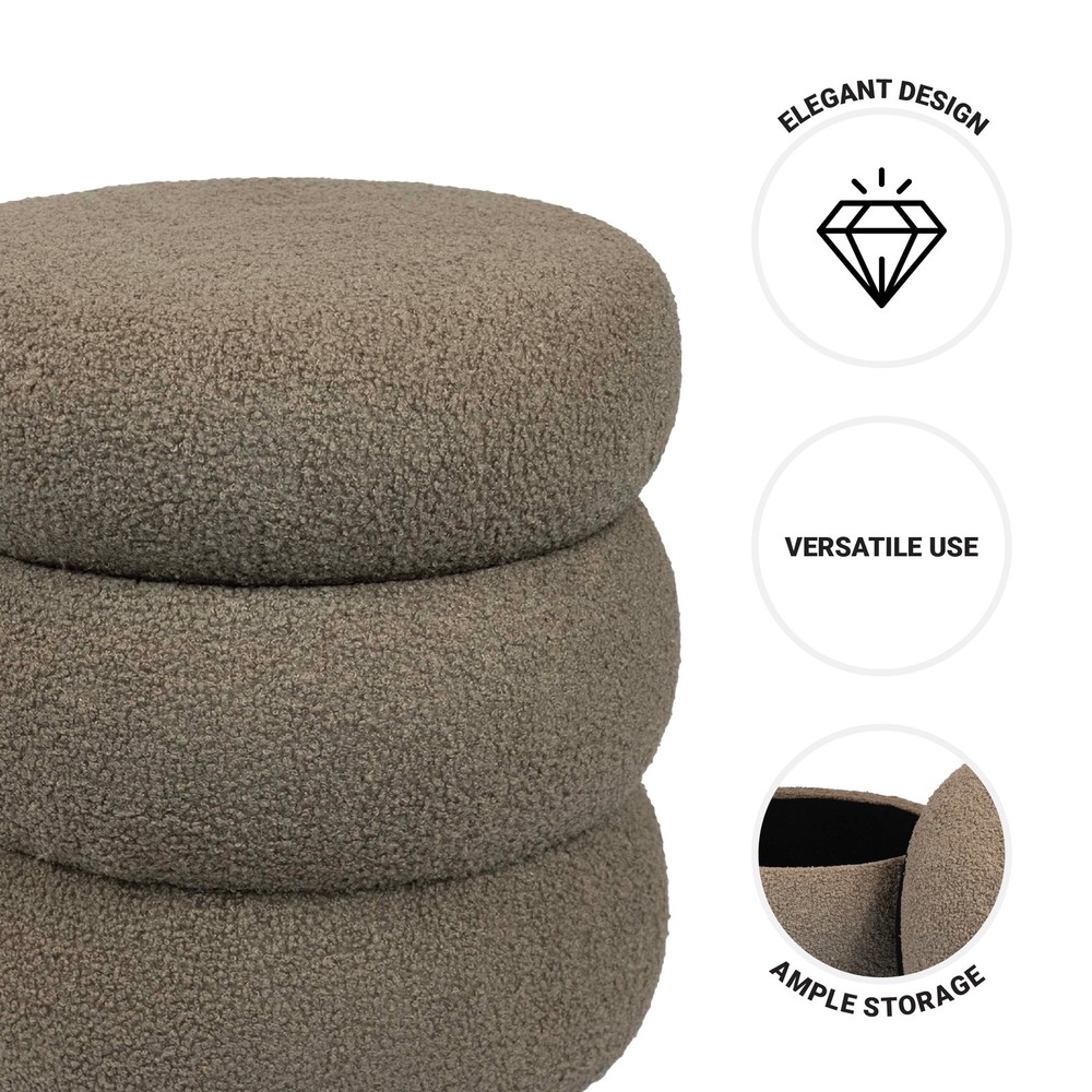 Cloud Ottoman Boucle Taupe