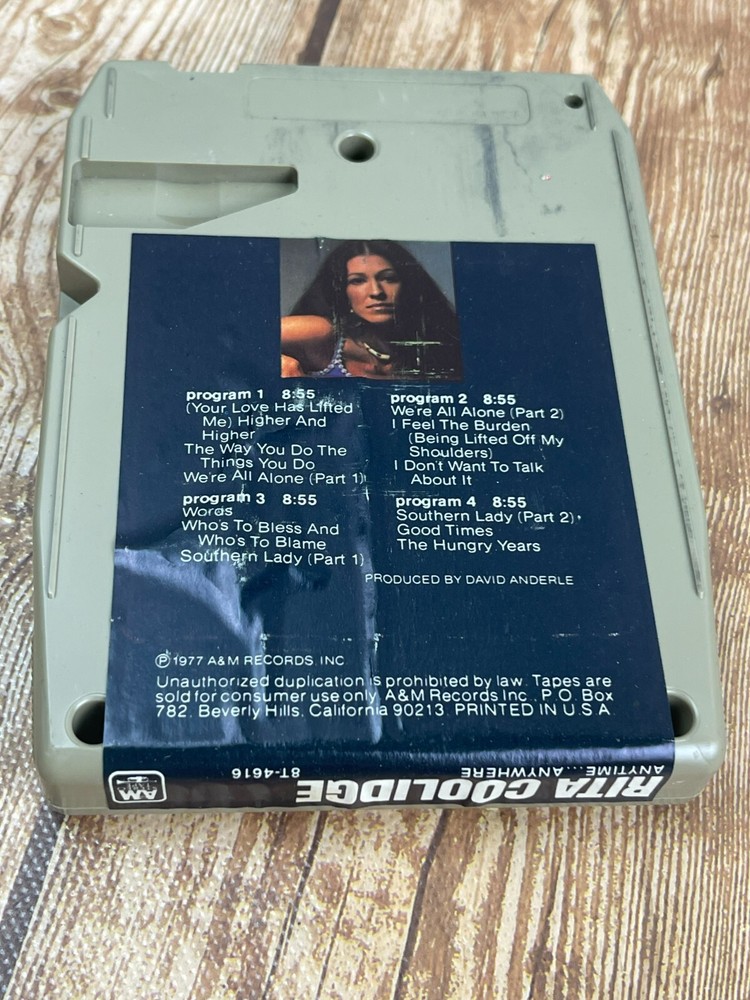 Rita Coolidge- Anytime...Anywhere 8 Track Tape