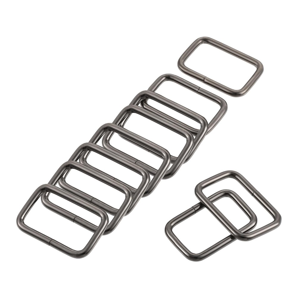 Metal Rectangle Ring Buckles 32 x 20mm Inner Dimensions Black 20pcs