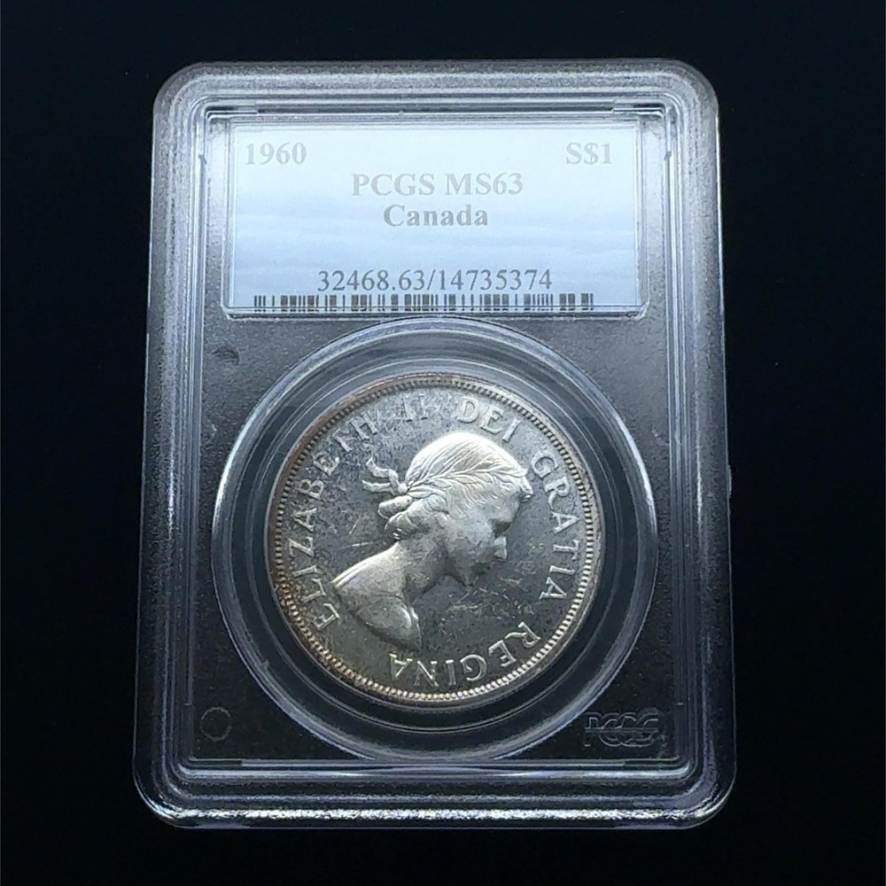 1960 Canada Silver Dollar $1 PCGS MS63