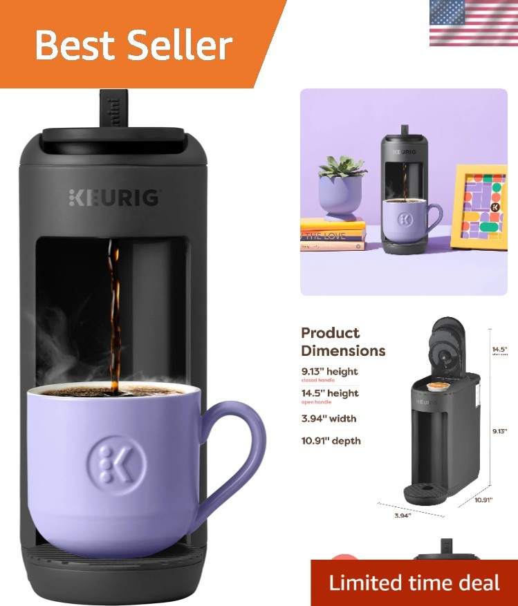 Coffee Maker Small Space Single Serve Compact Drip Machine 12oz