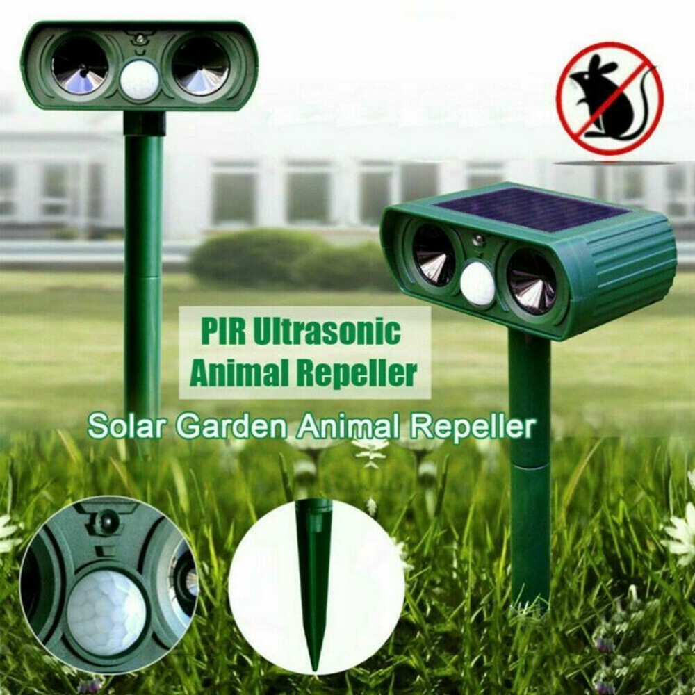Solar Ultrasonic Bird Repellers Pest Control Scarer Deterrent Fox Motion Sensor