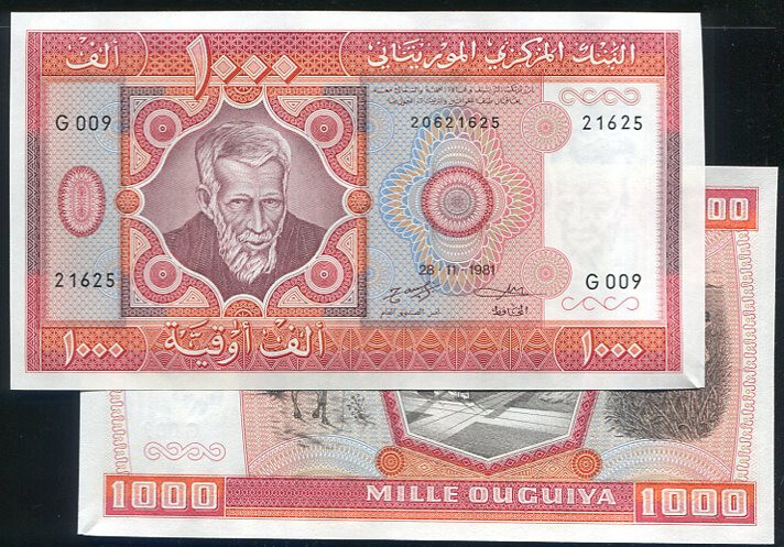 Mauritania , P3d , 1000-OUG. , 1981  UNC