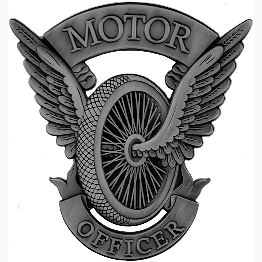 Motor Officer uniform Pin Antique Silver