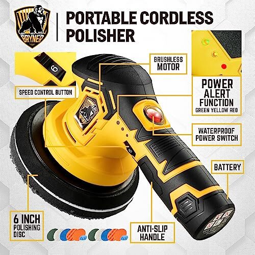 Car Polisher Buffer With 2pcs 12V Rechargeable Batteries Automotive Buffer