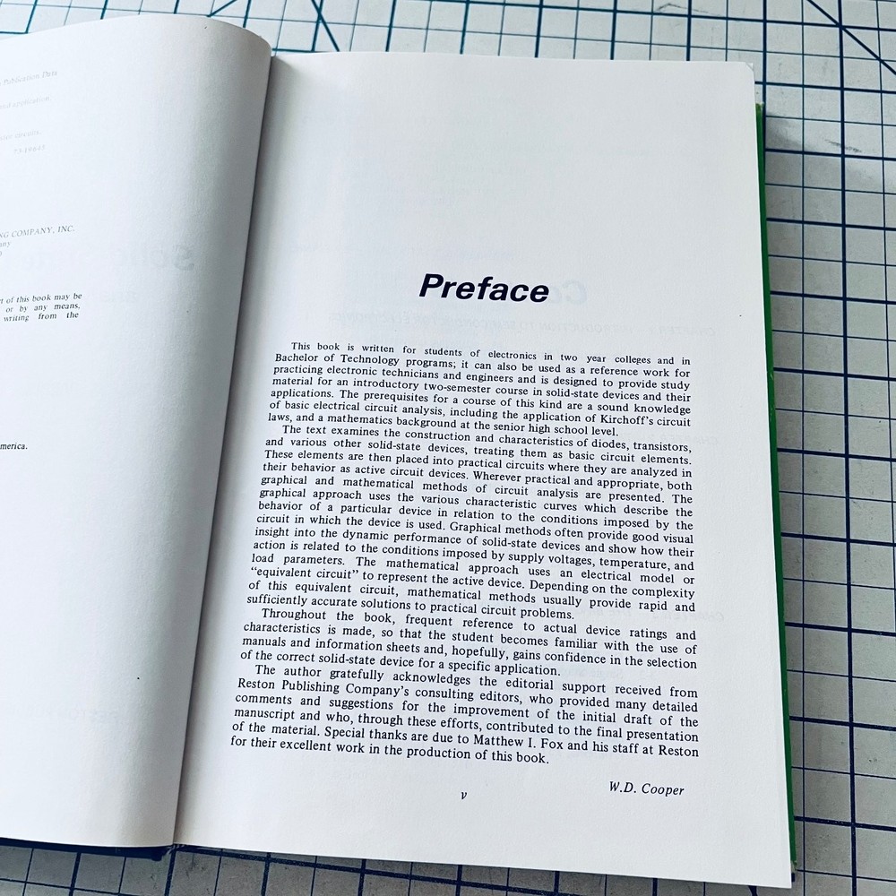 Solid-State Devices Analysis and Application 1974 Electronics William Cooper