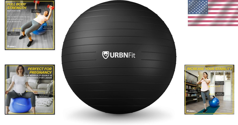 Lightweight Anti-Burst Exercise Ball - Perfect for Office Use & Home Workouts