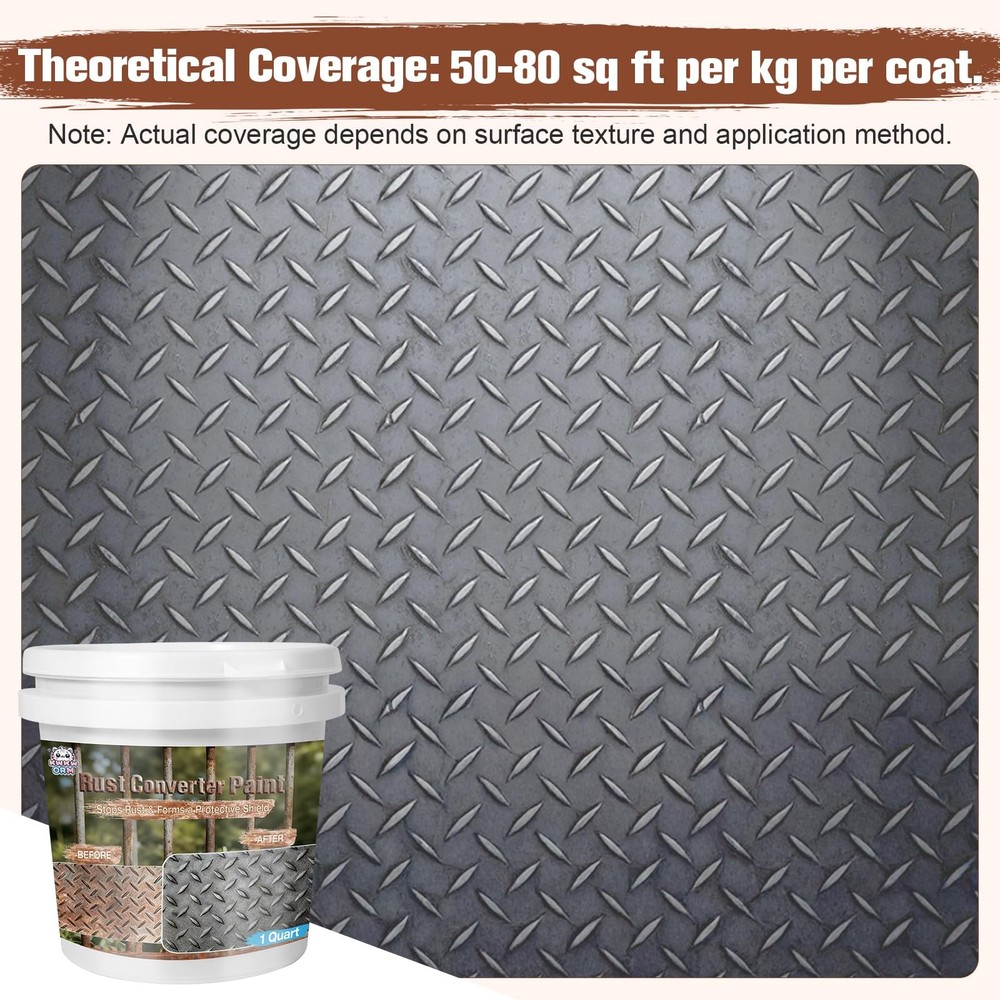 2-in-1 Rust Converter & Metal Primer - 1-Step Rust Stopper, Anti-Rust Coating...