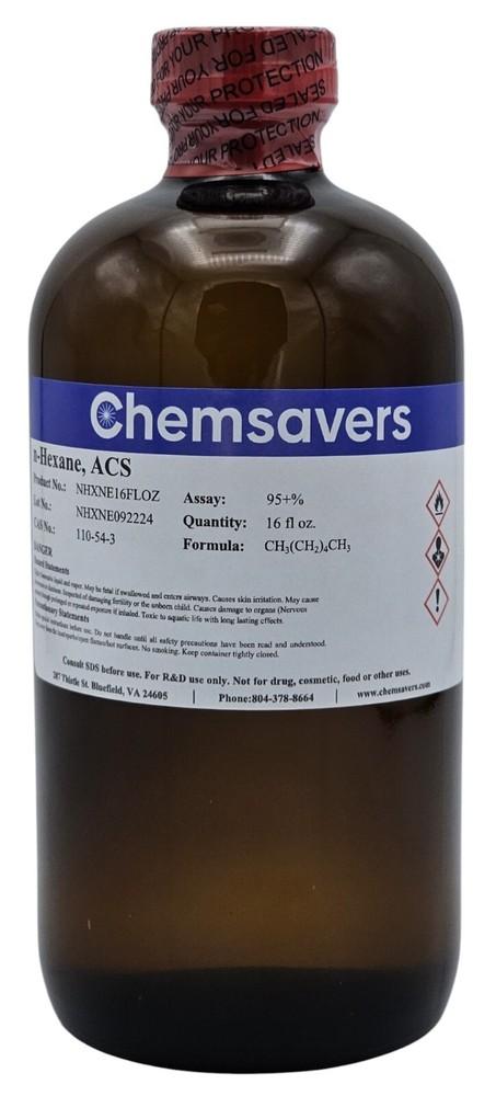 n-Hexane, ACS, 95+%, 16 fl oz.