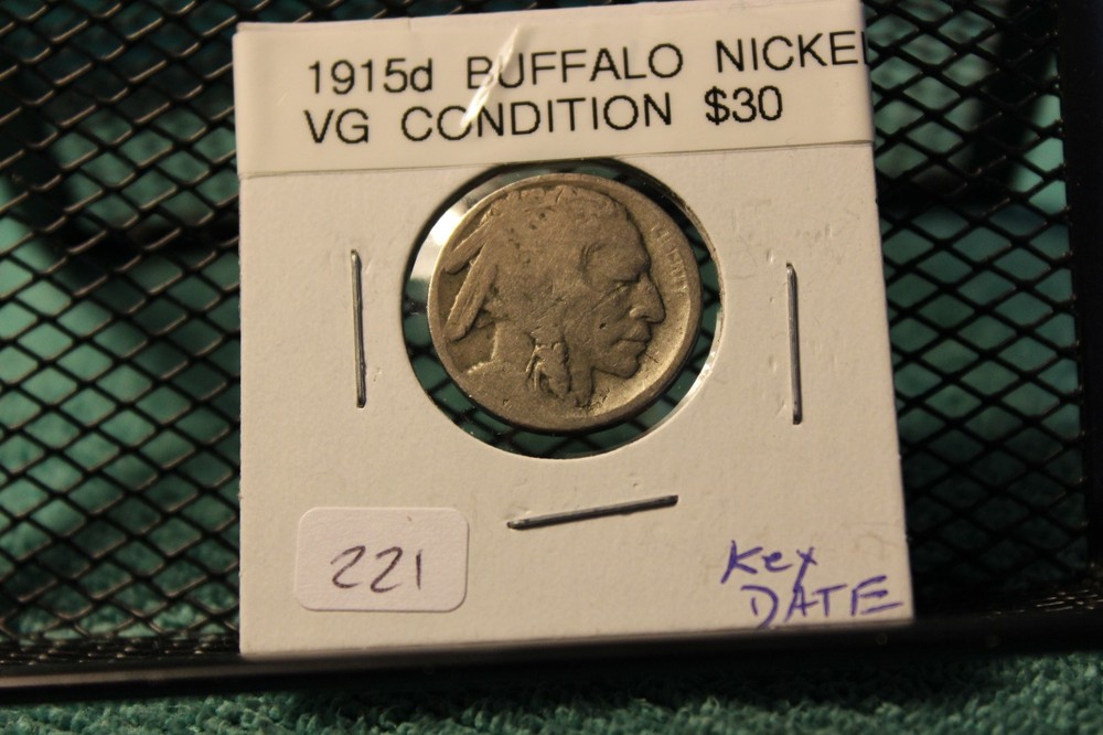 NICE CIRCULATED BETTER DATE 1915d BUFFALO NICKEL