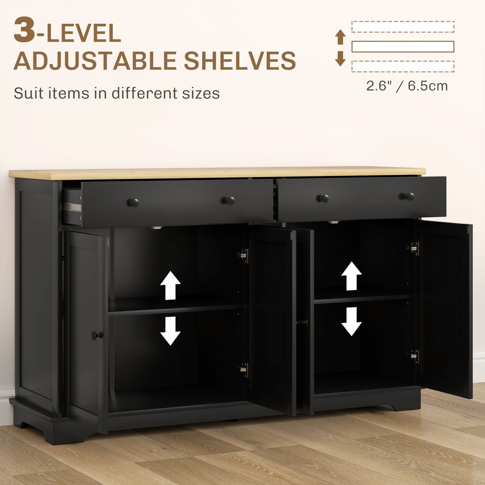 Modern Sideboard, Buffet Cabinet with Storage Drawers, Adjustable Shelves