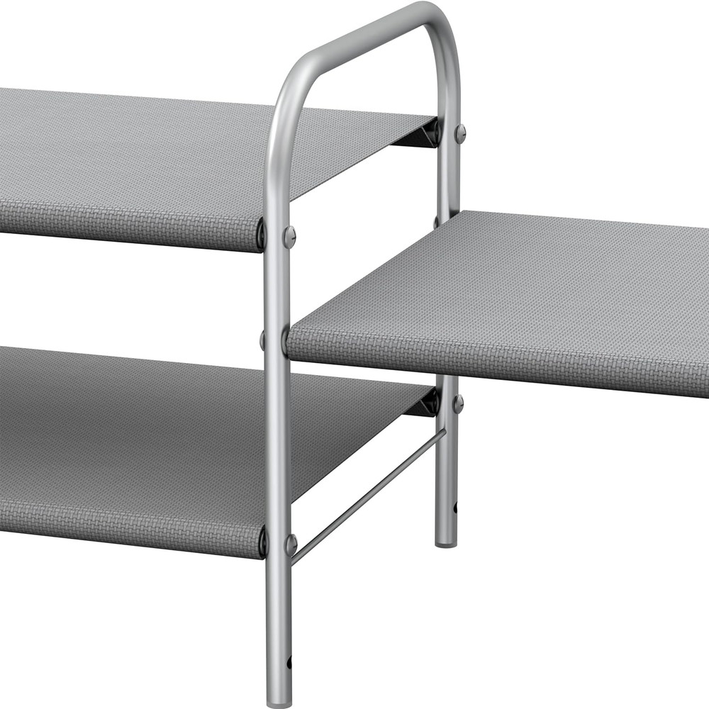 2-Tier Shoe Rack Storage Organizer, Grey