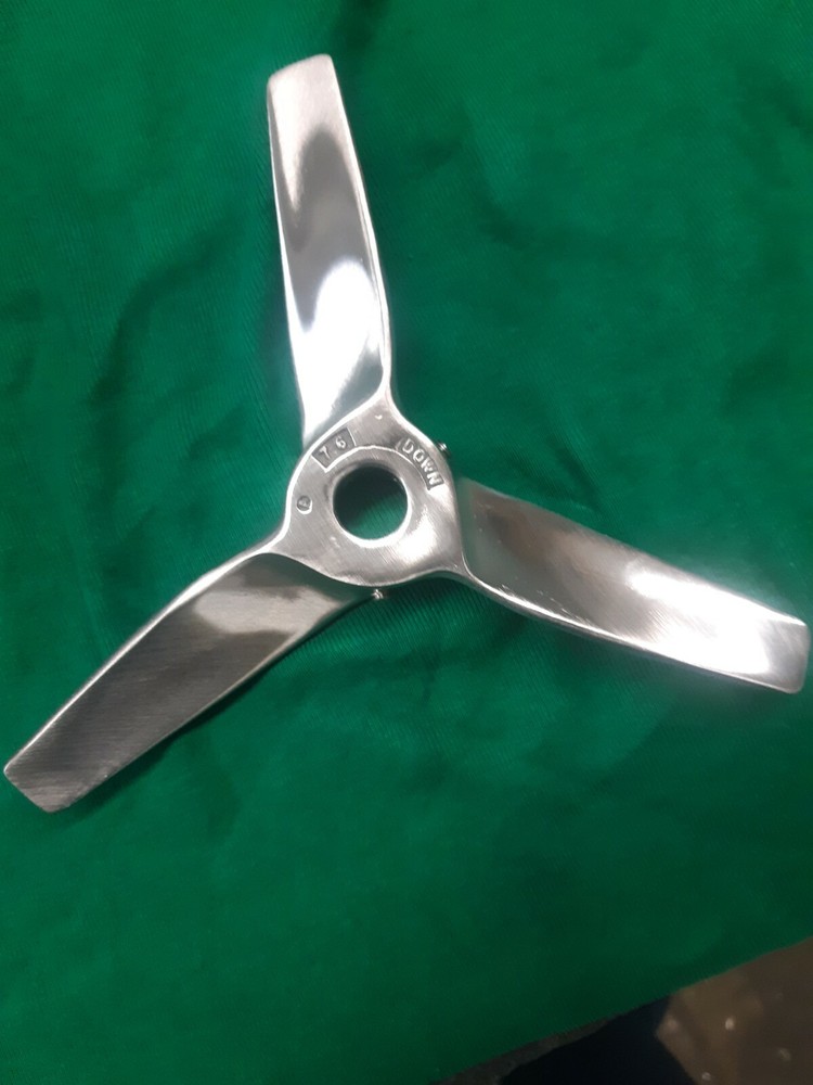 7.6'' Mixing Propeller, any size bore just ask.  NEW. 2 setscrews. 316 stainless