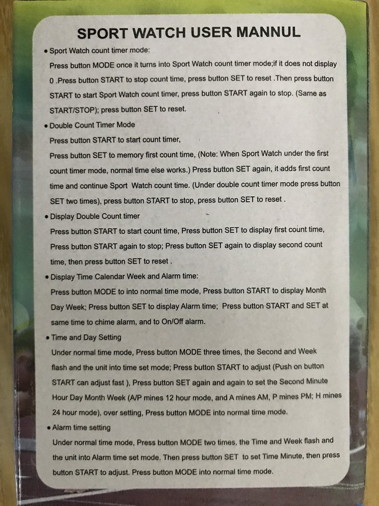 Onwon Waterproof Multi-Function Electronic Sports Stopwatch Timer Water Black