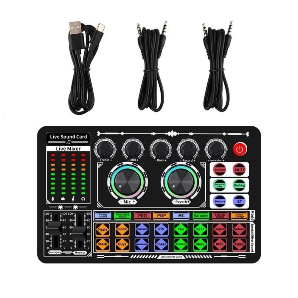 F999 Sound Card Live Audio Equipment Multi-platform Live Steaming Compatibility