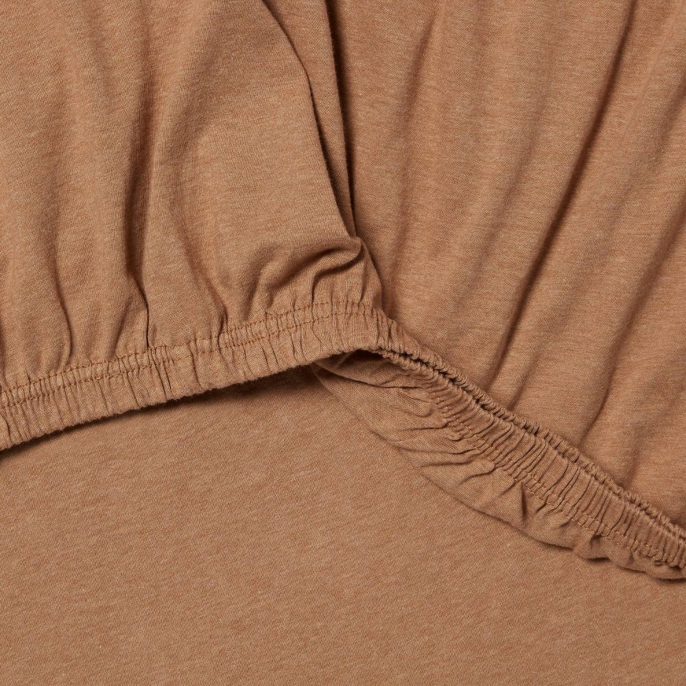 Twin Cotton Jersey Sheet Set Brown Heather - Threshold: Knitted,