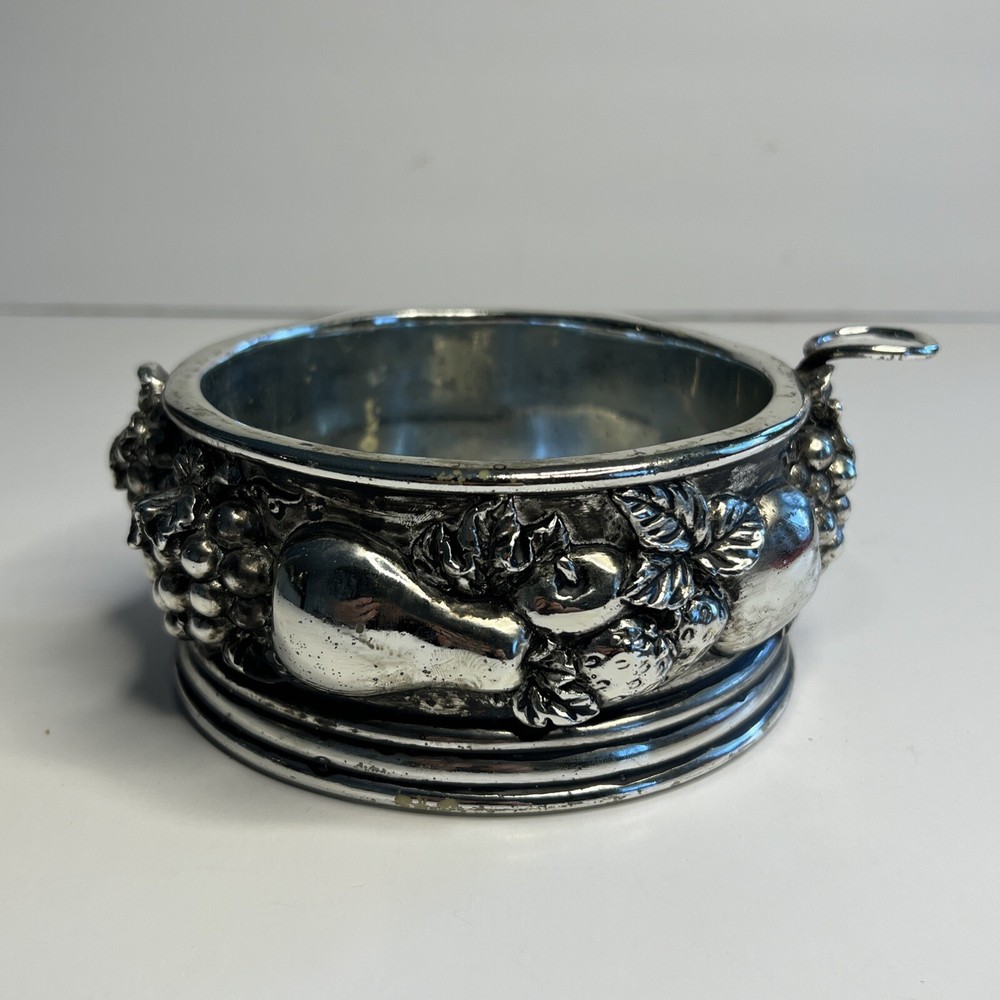 Pewter Wine Caddy Fruit Harvest Design