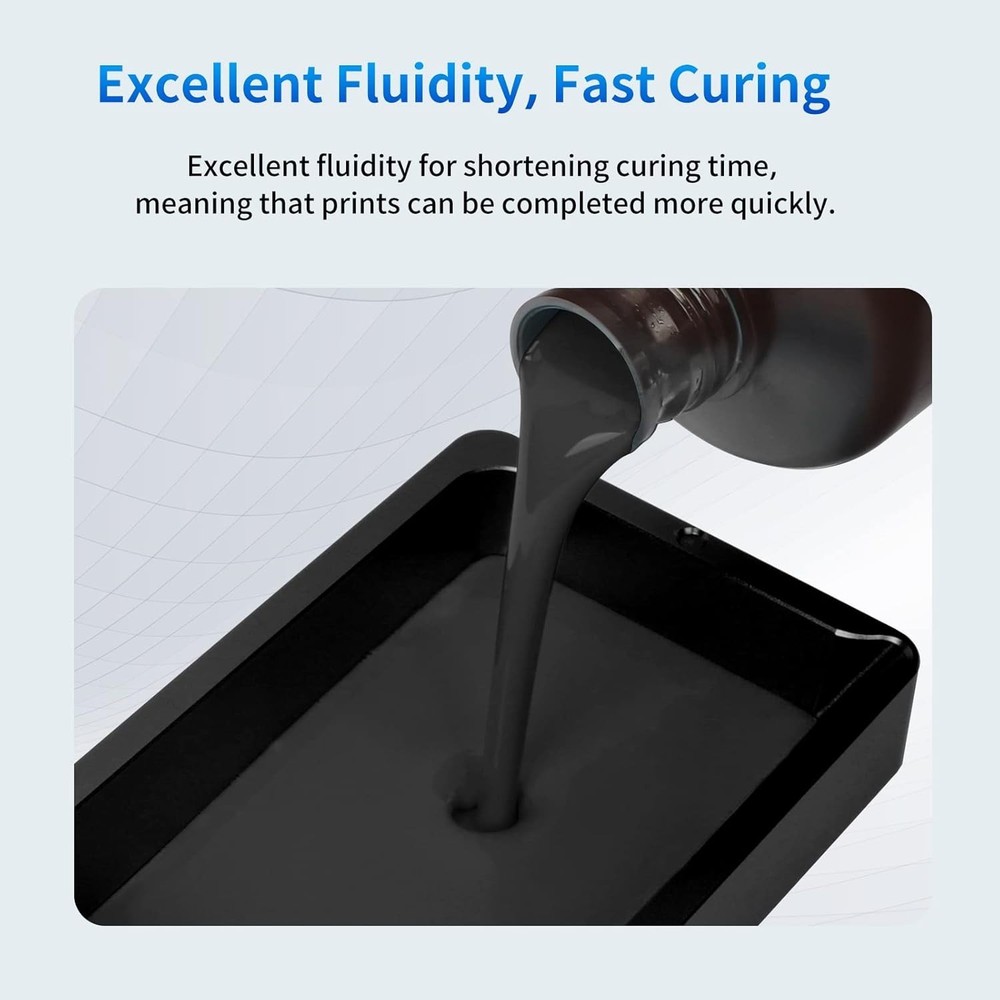 1kg Black UV-Curing Resin with Quick Curing & Excellent Fluidity for 3D Models