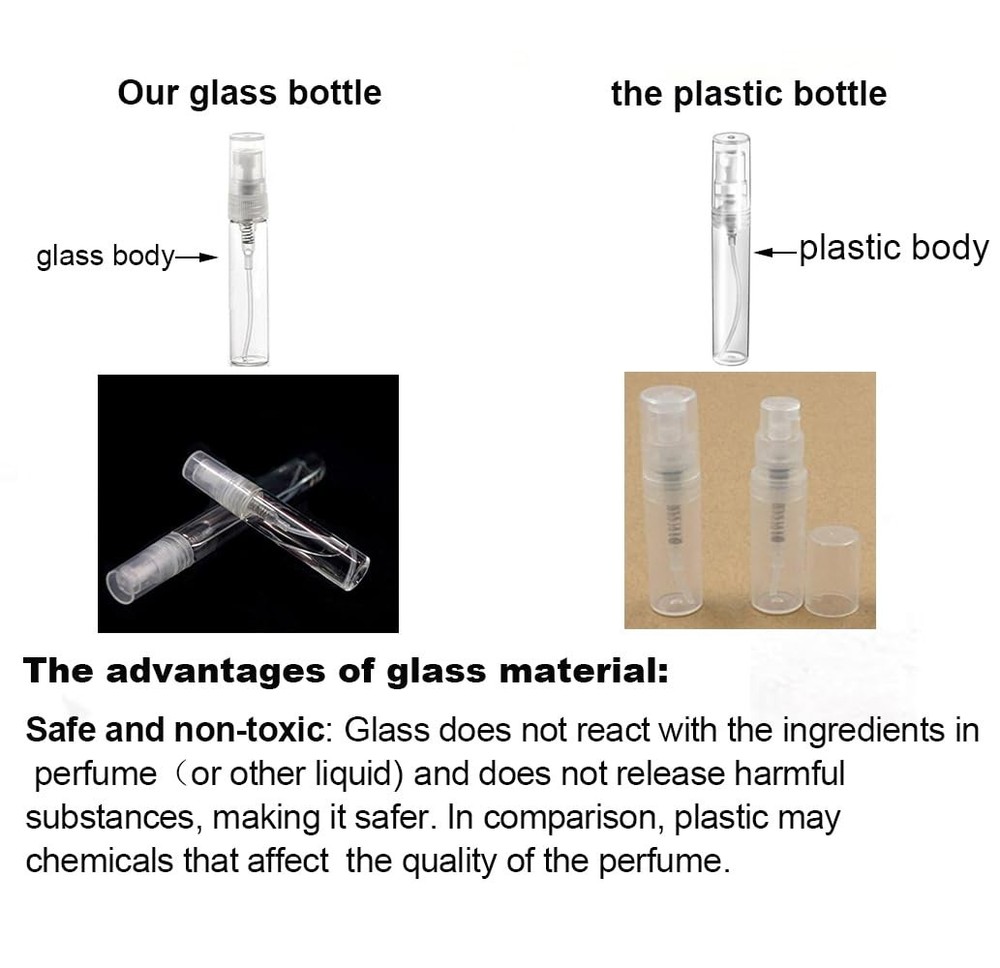 25Pcs Clear 5Ml 1/6Oz Glass Atomizer Bottle Spray Refillable Perfume