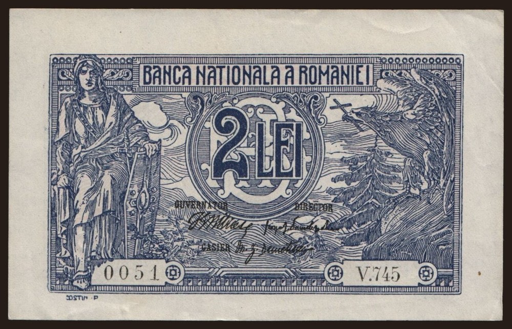 Romania - 1915 - 2 Lei - "EF-" - #CO3287