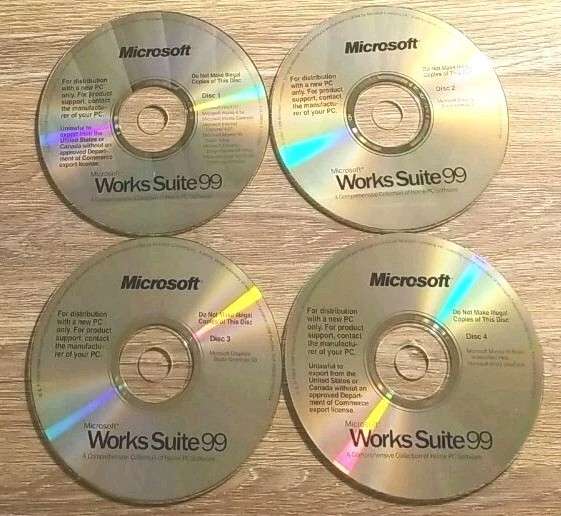 Microsoft Works Suite 99 Discs 1-4