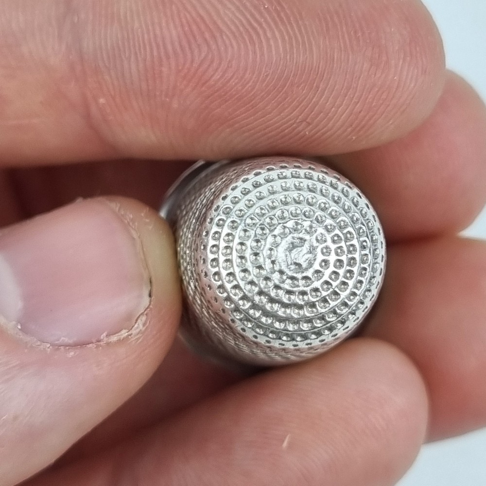 Vintage Solid Silver Thimble Worn Hallmarks Platnauer Brothers?