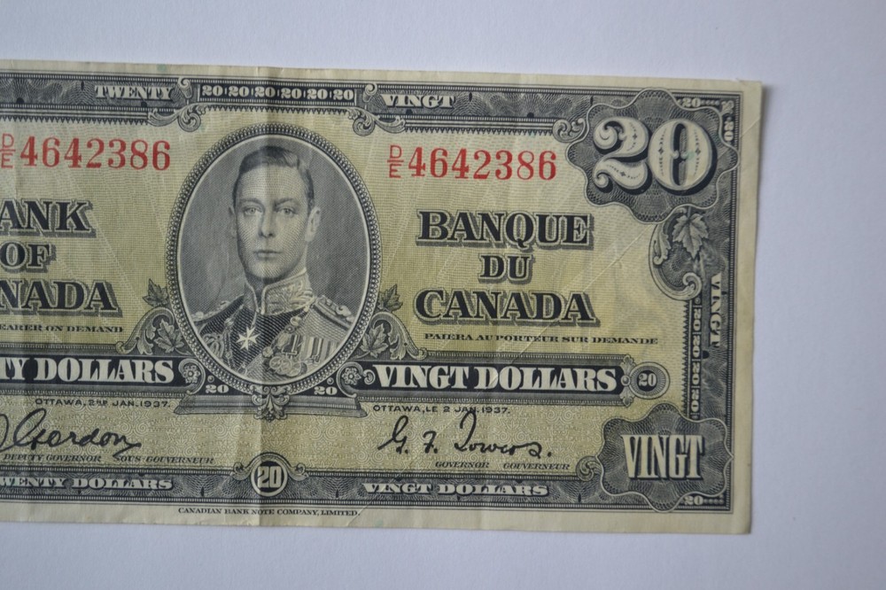 Canada 1937 $20 Bill Circulated