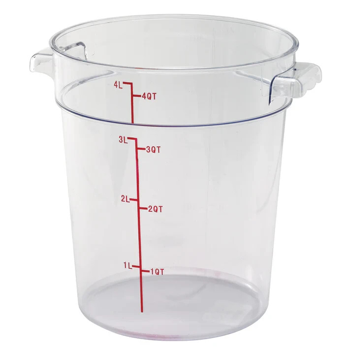 Winco PCRC-4 RoundFoodStoragePC, Medium, Clear