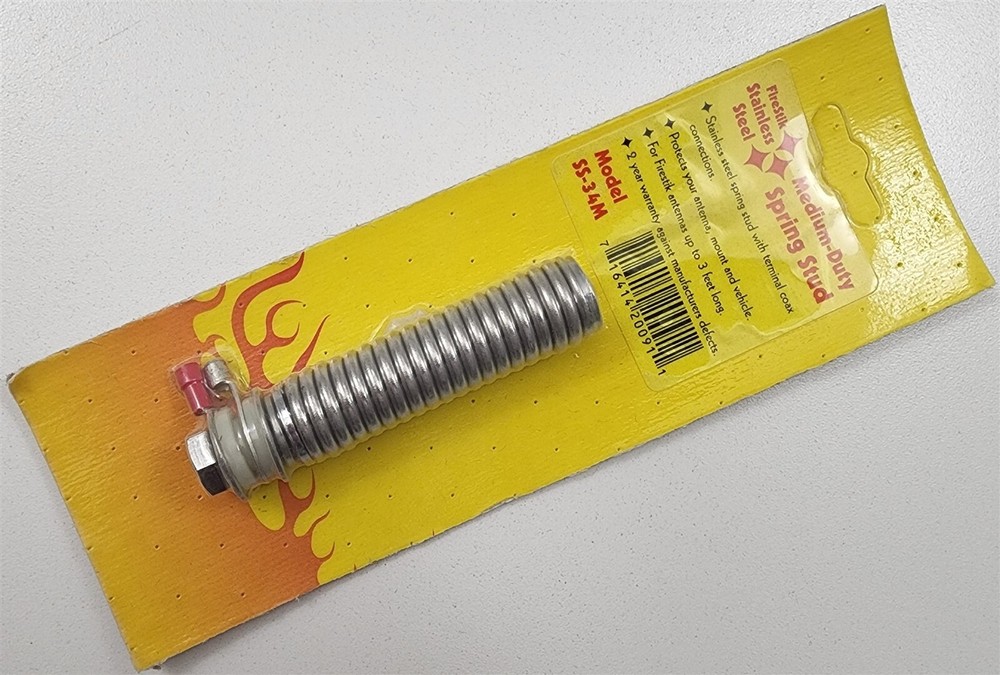 FireStik SS-34M Crimp-on Stainless Medium Duty Spring Stud Mount CB Antenna