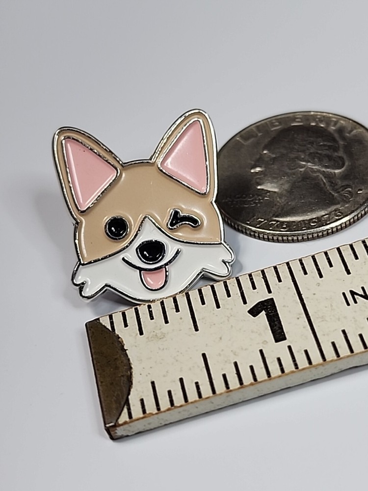 Winking Corgi Puppy Dog Lapel Pin