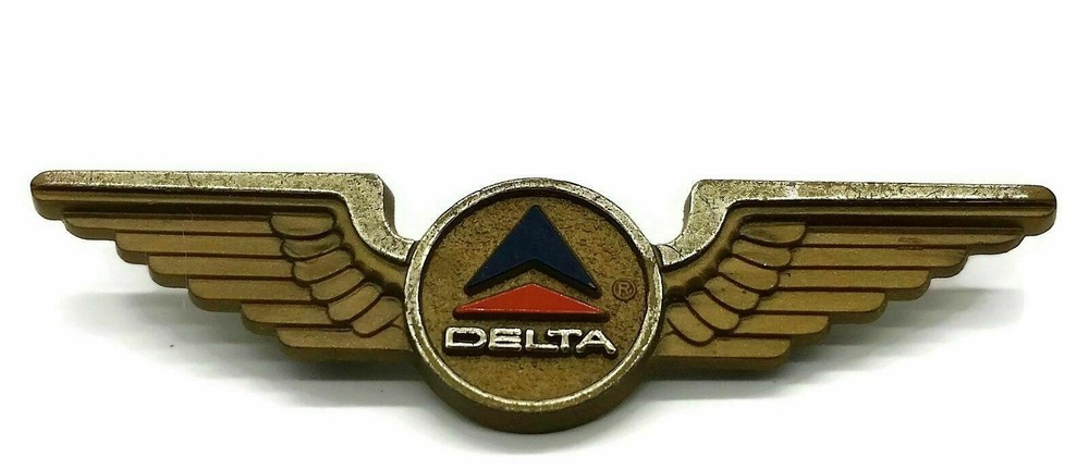 Delta Airline Junior Pilot Wings Pin Vintage Plastic