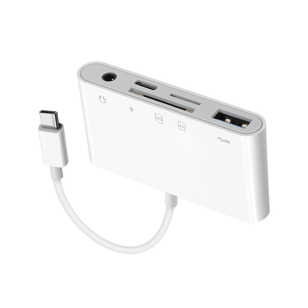 5-IN-1 USB-C/Type C Memory Card Reader  Hub Adapter for Micro SD SDXC CF SDHC