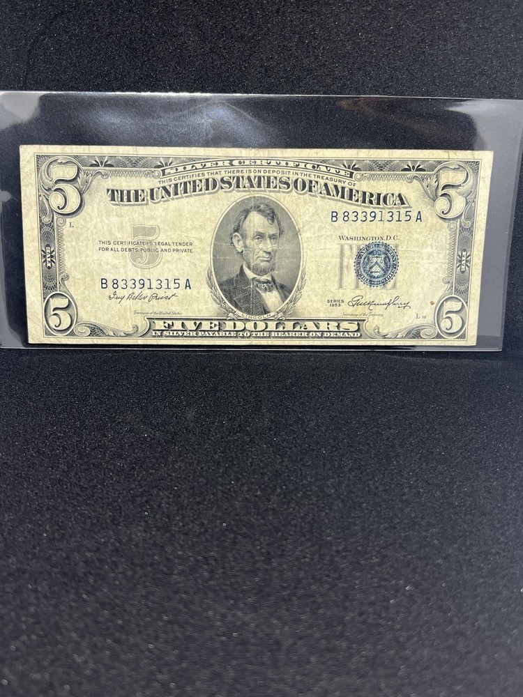 1953 $5 Blue Seal Silver Certificate
