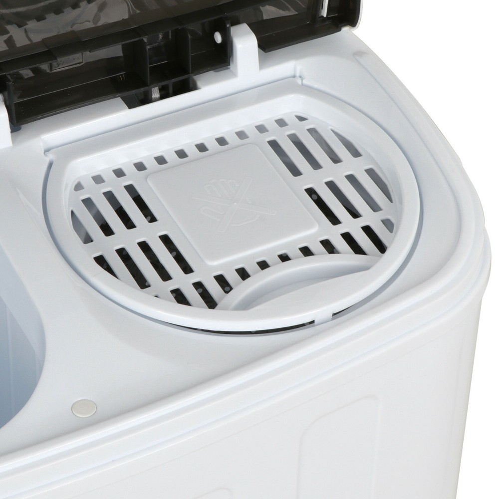 Compact Twin Tub Washing Machine Gravity Drainage Spin-Dry Laundry Washer