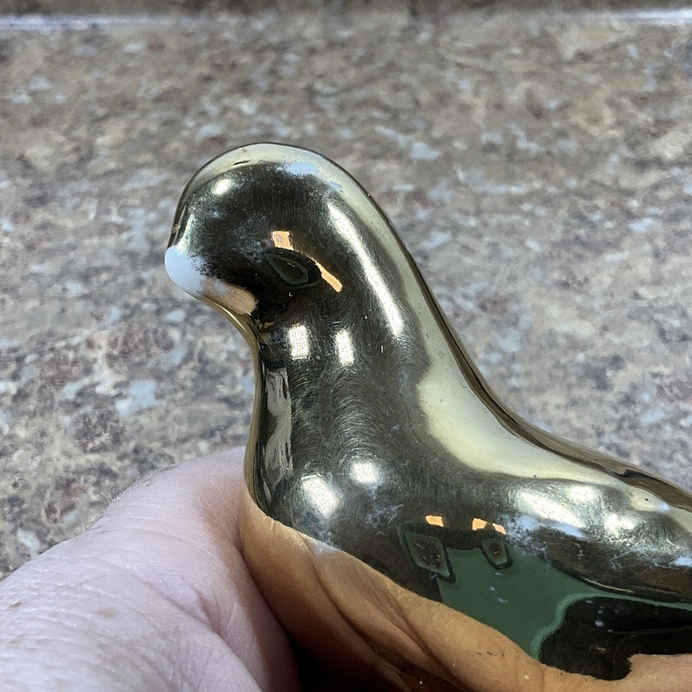 Vintage Ceramic Small Bird Figurine - Gold Nice