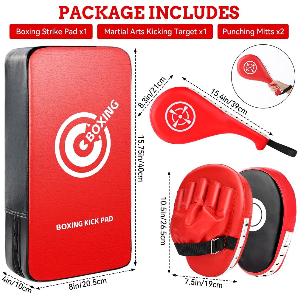 Punching Mitts Kick Pack Set, Boxing Pads Curved Focus Punching Mitts Kickbox...