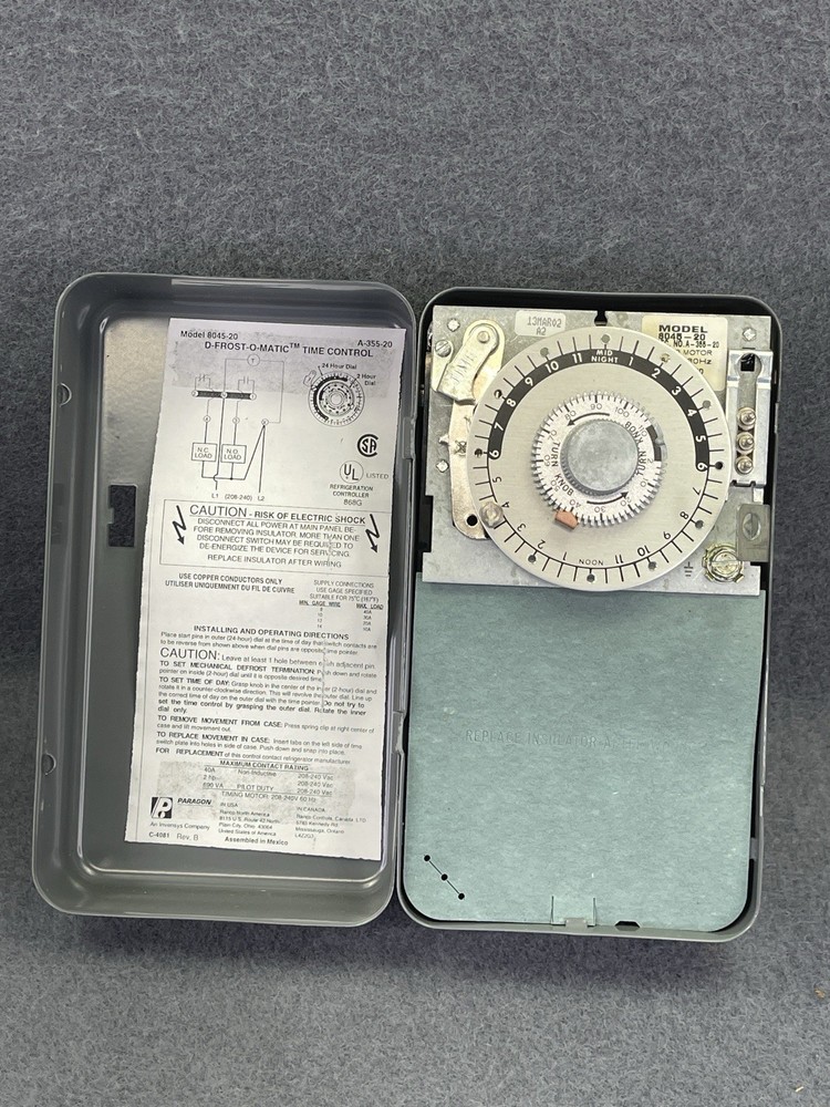 Paragon 8045-20 Defrost Timer, 208/240V, Spdt Switch