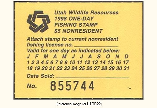 D2K Utah One Day Stamp 1998 $5.00