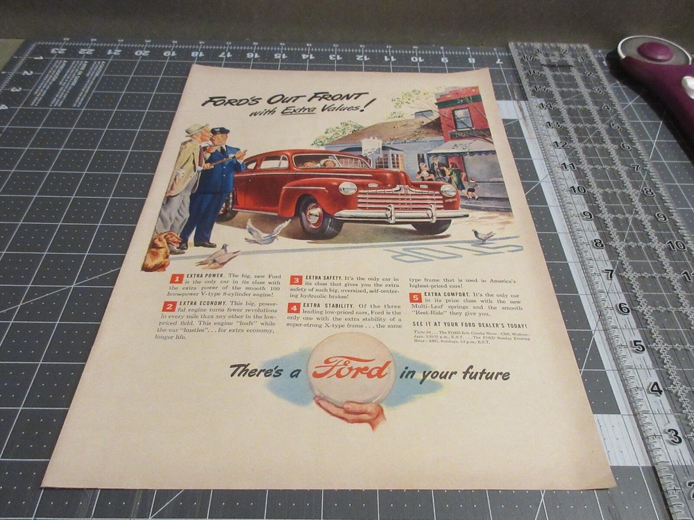 1946 Ford Out Front with Extra Values ! - Print Ad