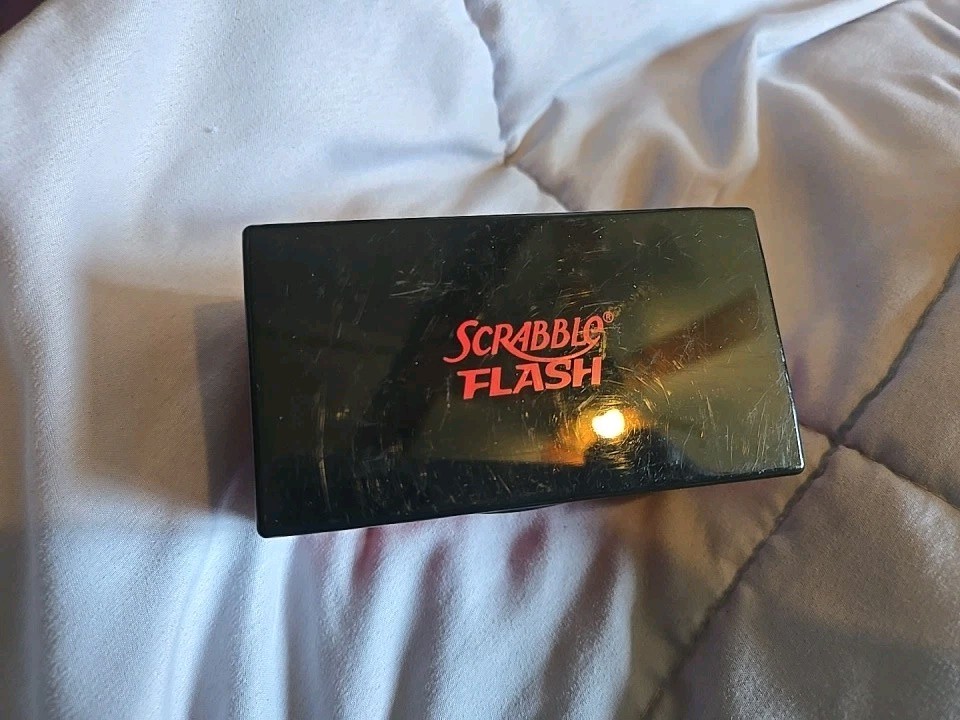 Hasbro Scrabble Flash Electronic Word Game Black Case - Works