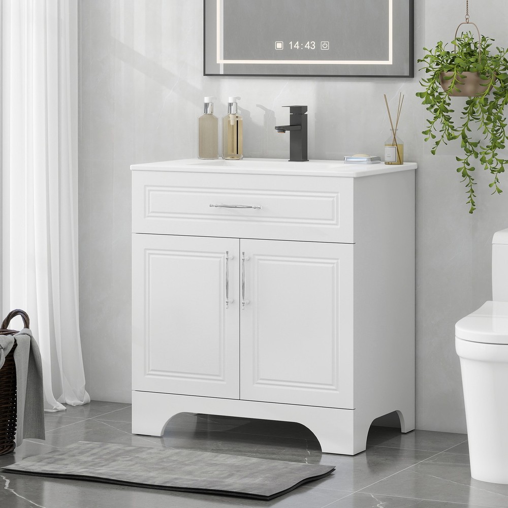 30" Bathroom Vanity with Sink & Soft-Close Doors | Easy Install Design