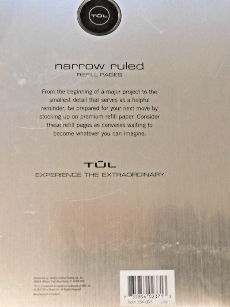 TUL Custom Note-Taking System Narrow Ruled Letter Sized Refill 50 Pages, White