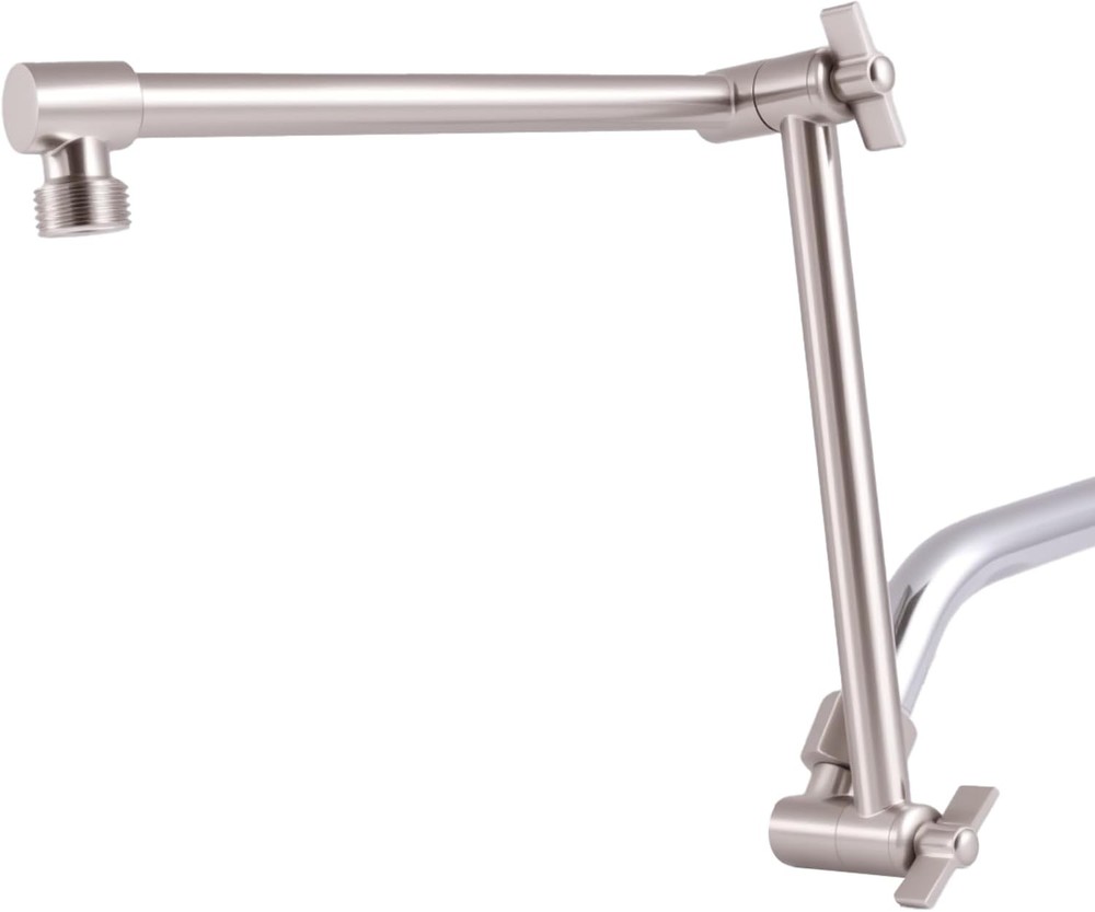 Shower Head Extens Arm, 16 Inch Solid Brass Adjustable Extender with
