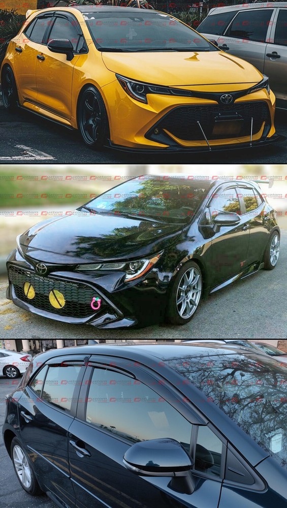 FOR 19-24 COROLLA HATCHBACK SE XSE GR 3D WAVY WINDOW VISOR RAIN GUARD DEFLECTOR