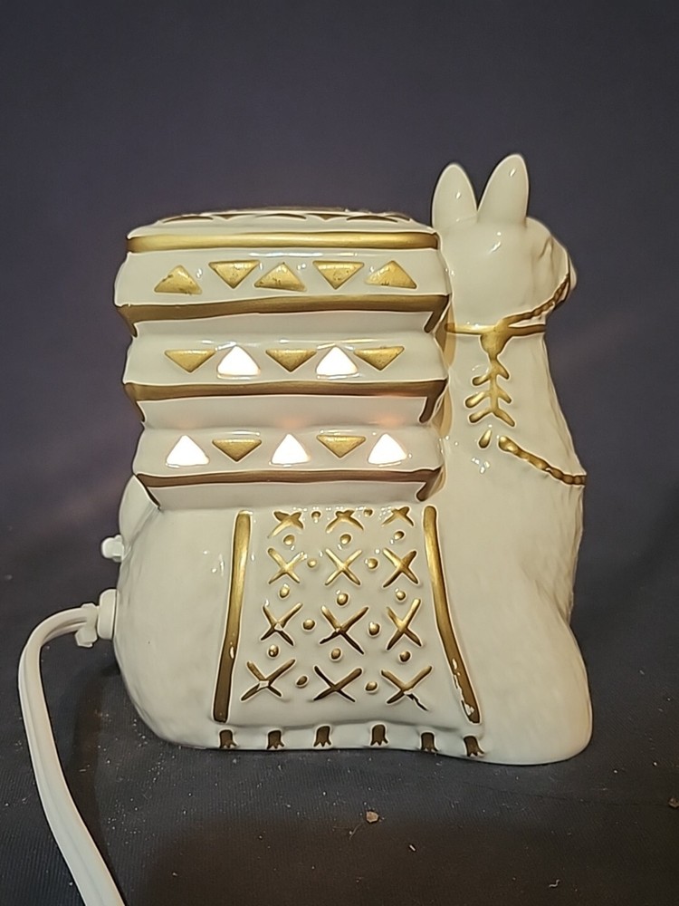 Camel With Howdah White Ceramic Figurine Vintage Night Light Working Condition